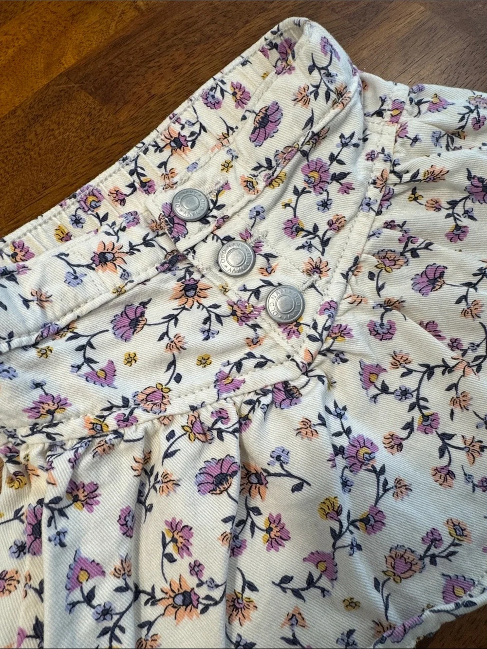 Old Navy Cream Skirt with Pink & Yellow Floral Print